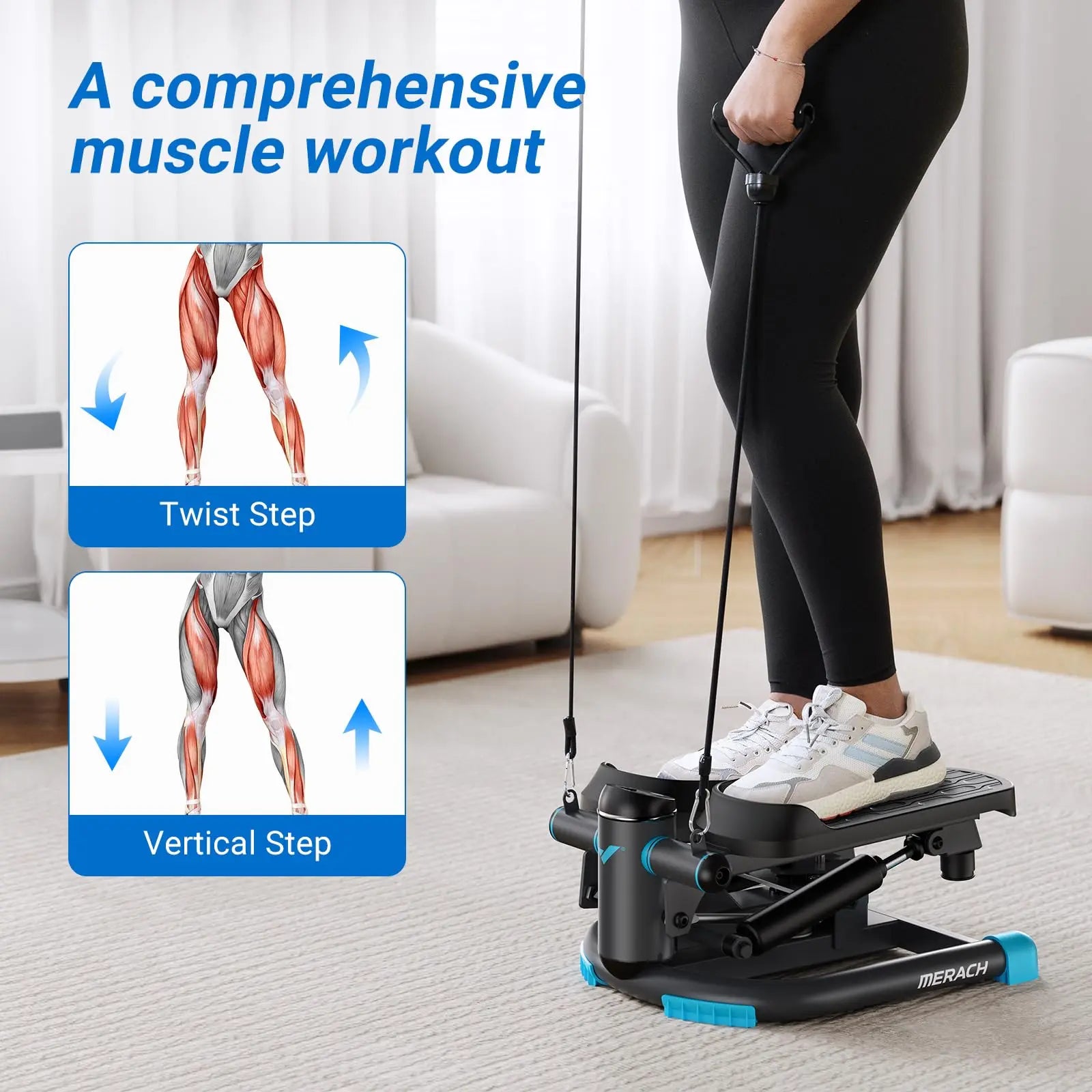MERACH Stepper Upgrade - Stepper de doble acción con capacidad de 330 libras