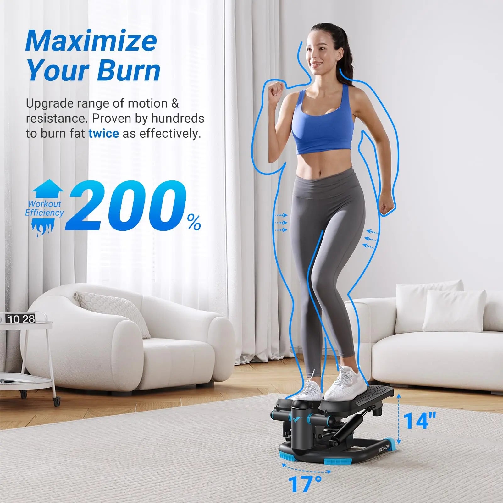 MERACH Stepper Upgrade - Stepper de doble acción con capacidad de 330 libras