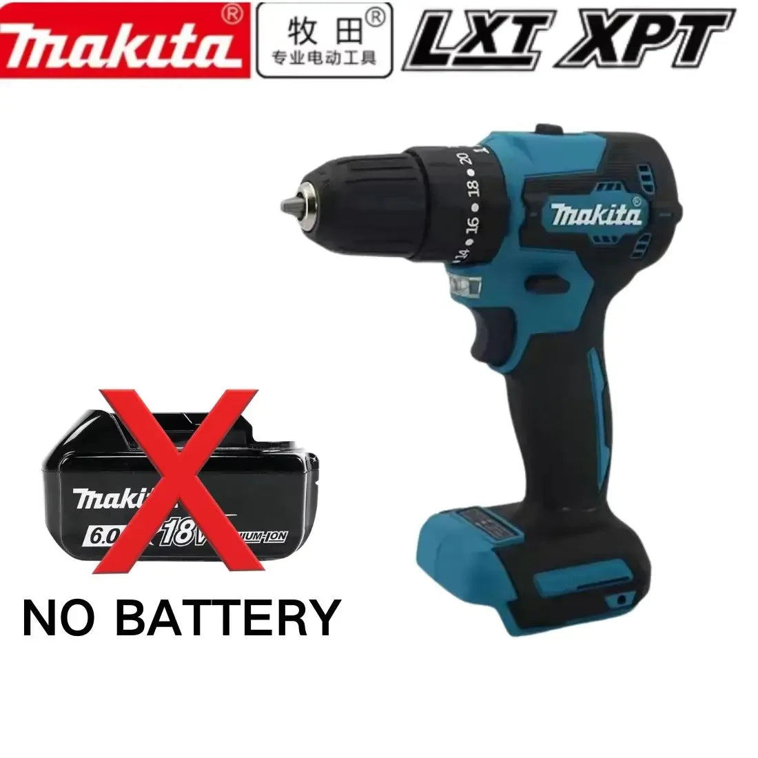 Taladro DDF487 - 2 Baterías 18V 9Ah BL1890B + Cargador DC18RC Compatible para Makita