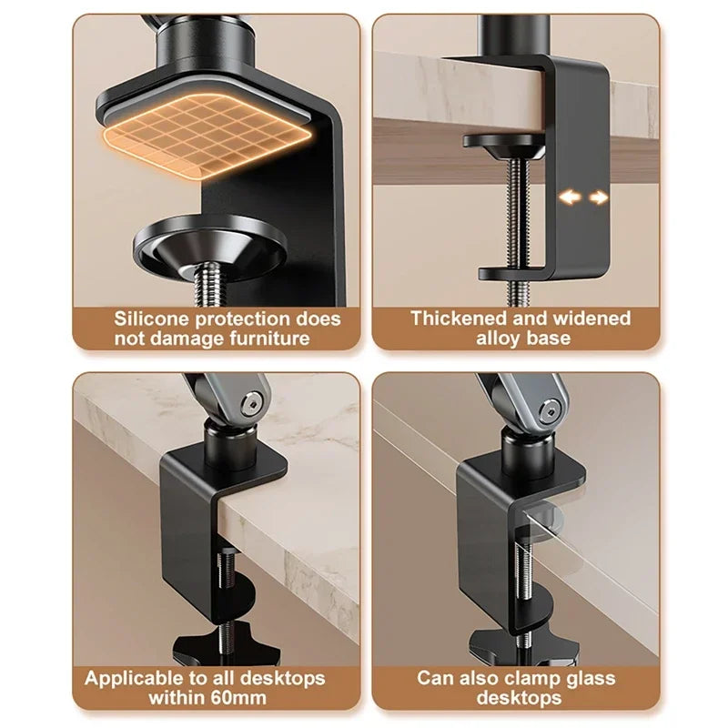 Atril con Pinza para Escritorio - Soporte Ajustable Multiángulo para Libros y Tablets