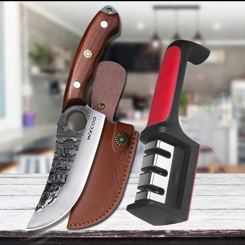 Cuchillo de Cocina Multifunción Forjado a Mano - Acero Inoxidable