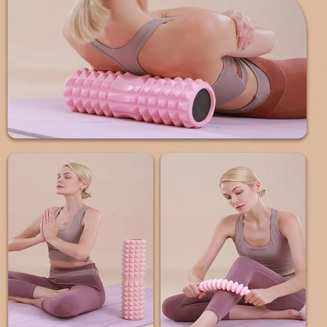 Bloque de masaje muscular con rodillo de espuma para yoga de 45 cm.