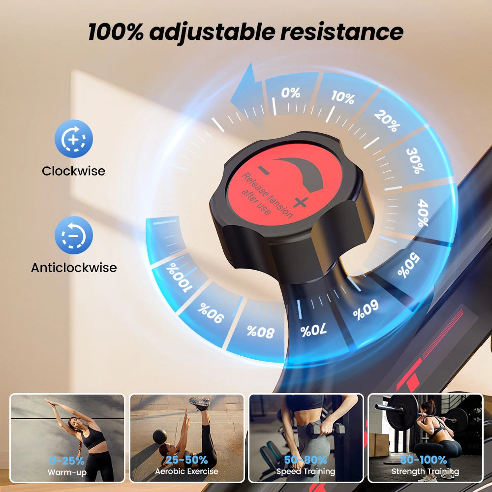 Bicicleta estática para interiores con volante de inercia de 4 kg, silenciosa,