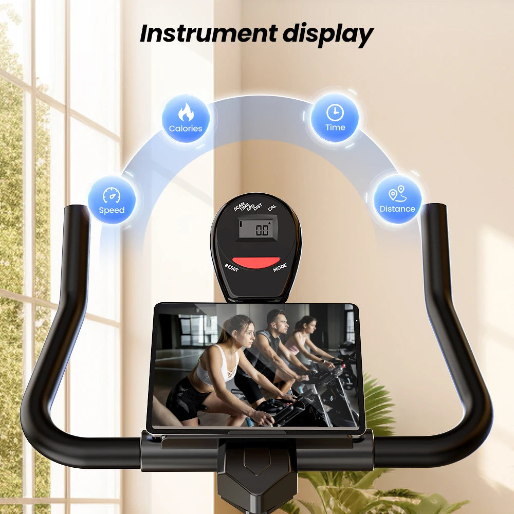 Bicicleta estática para interiores con volante de inercia de 4 kg, silenciosa,