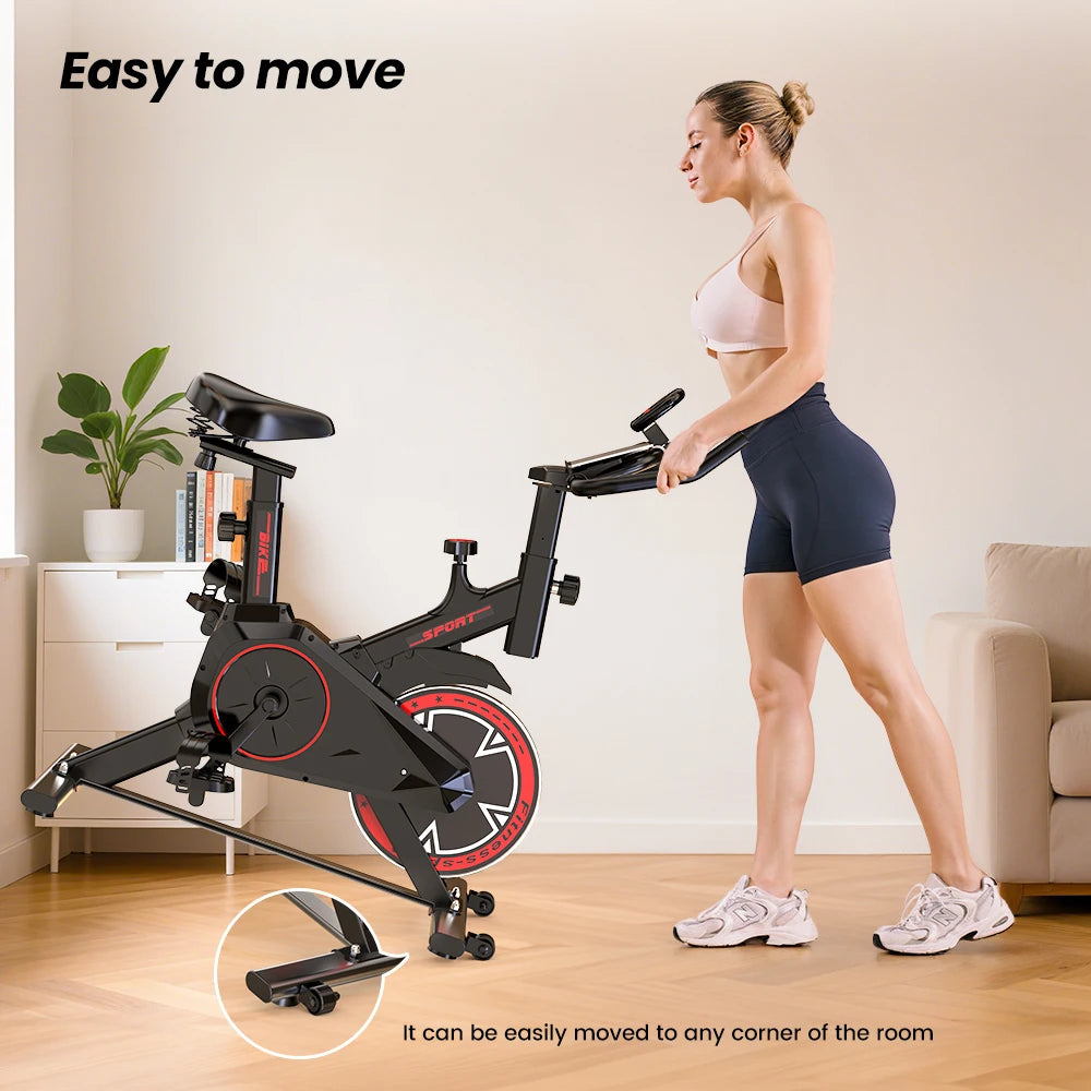 Bicicleta estática para interiores con volante de inercia de 4 kg, silenciosa,