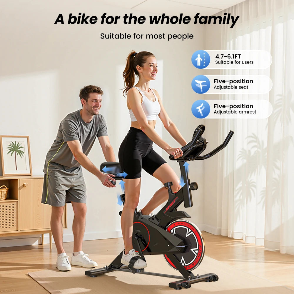 Bicicleta estática para interiores con volante de inercia de 4 kg, silenciosa,