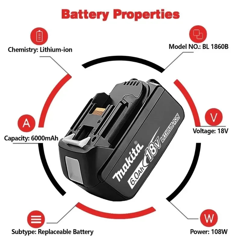 Batería recargable Makita 100% original de 18 V, 5 Ah, 6 Ah y 9 Ah