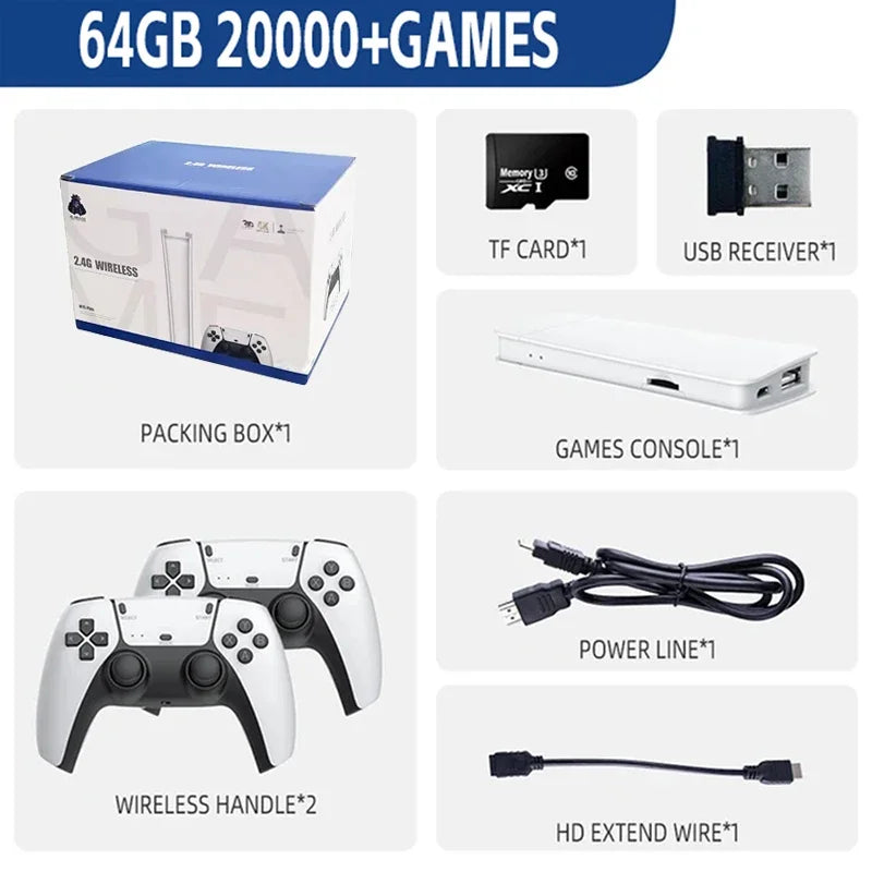 Consola de juegos portátil M15 Game Stick Mini TV, mandos inalámbricos, 64 GB