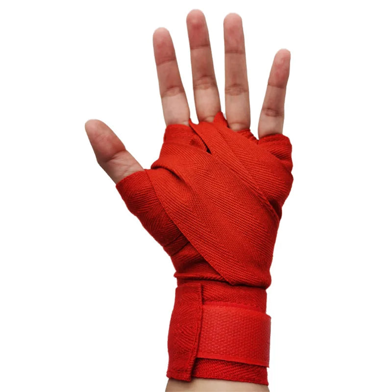 2 rollos de vendas de algodón para boxeo.