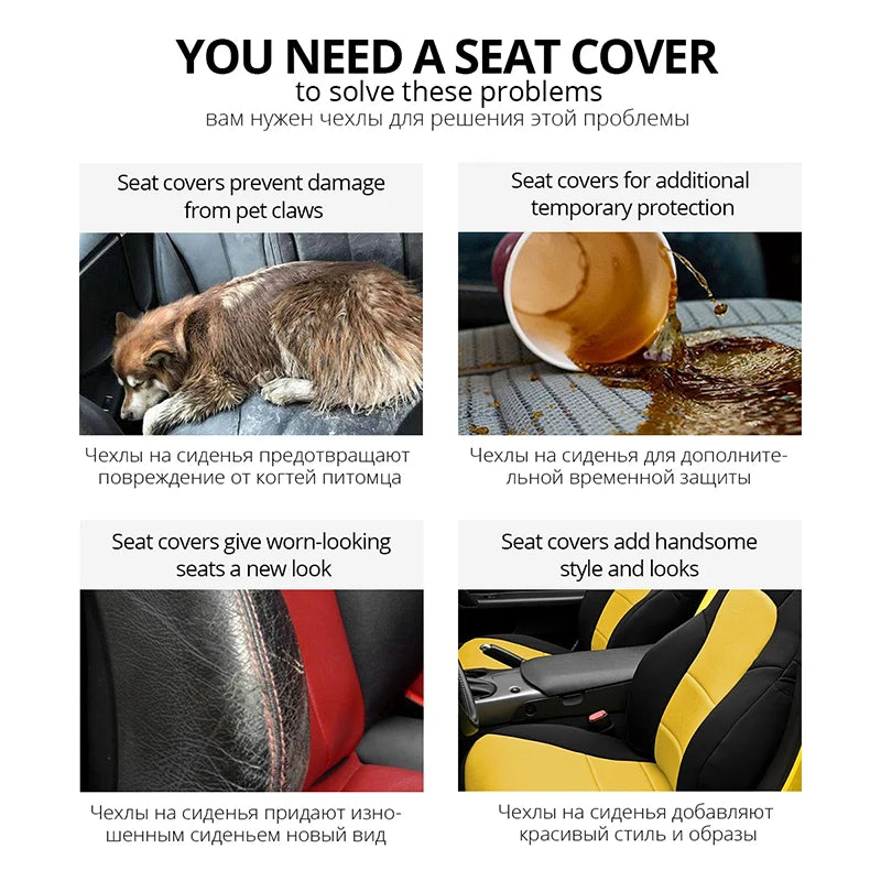 Juego de fundas para asientos de coche con bordado de marca,