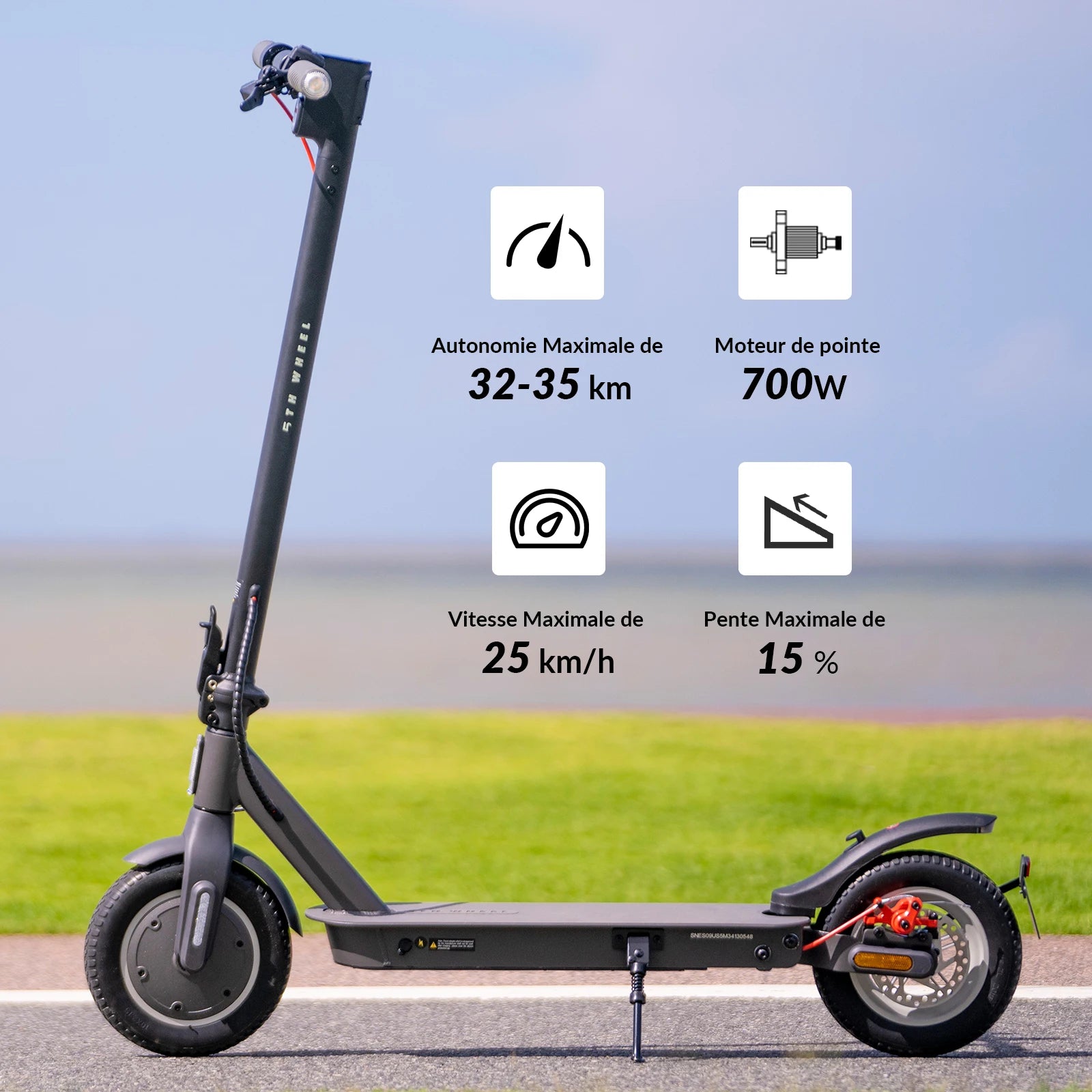 Patinete eléctrico plegable para adultos de 5ª rueda, intermitentes