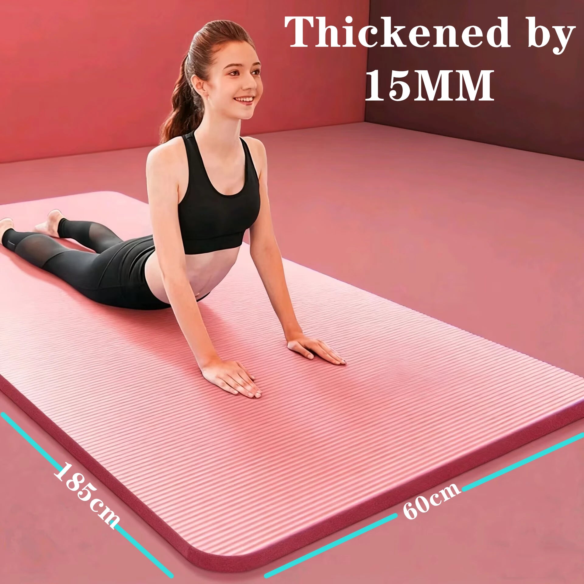 Esterilla de yoga de 15 mm de grosor, antideslizante, para deporte,