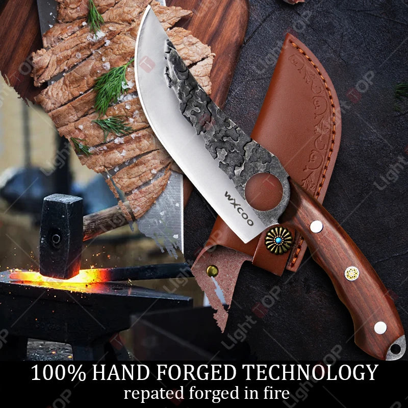 Cuchillo de Cocina Multifunción Forjado a Mano - Acero Inoxidable