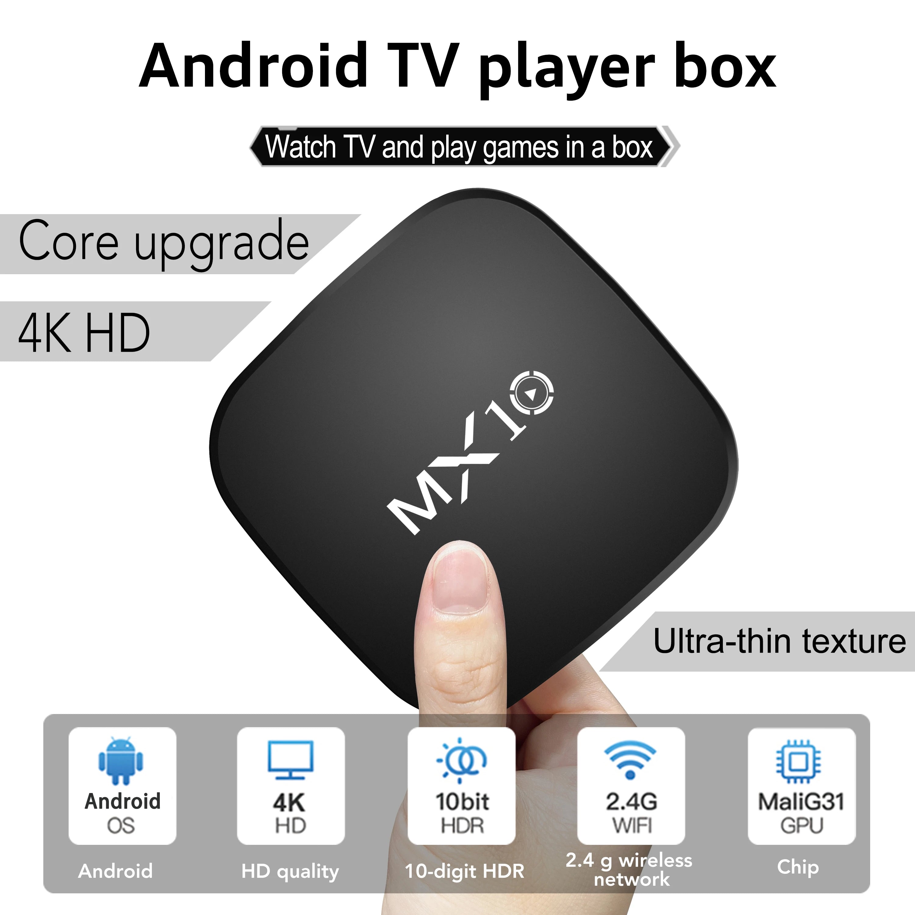 Nuevo decodificador Android TV Box Mini MX10 de 1 GB y 8 GB, 2, 4 GB, wifi
