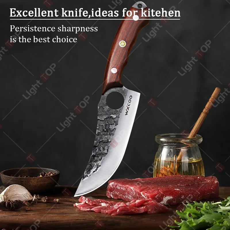 Cuchillo de Cocina Multifunción Forjado a Mano - Acero Inoxidable