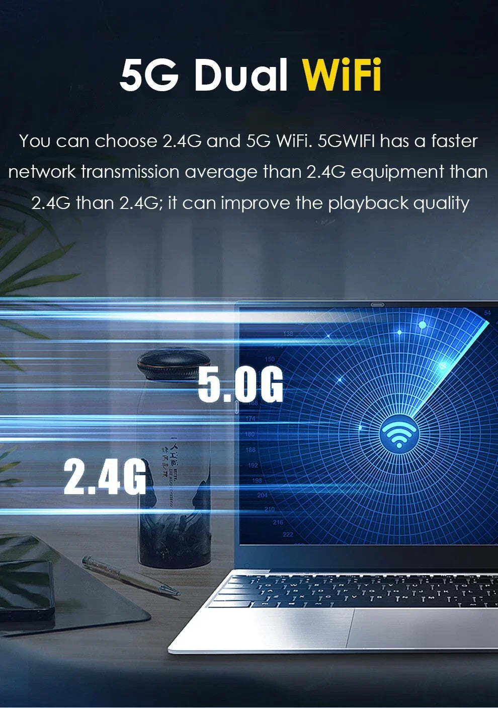 Portátil de 15,6" con procesador Intel Core 8500Y, 16 GB de RAM