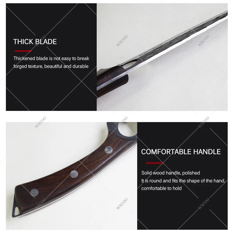 Cuchillo de Cocina Profesional con Mango de Madera - Hoja Forjada a Mano