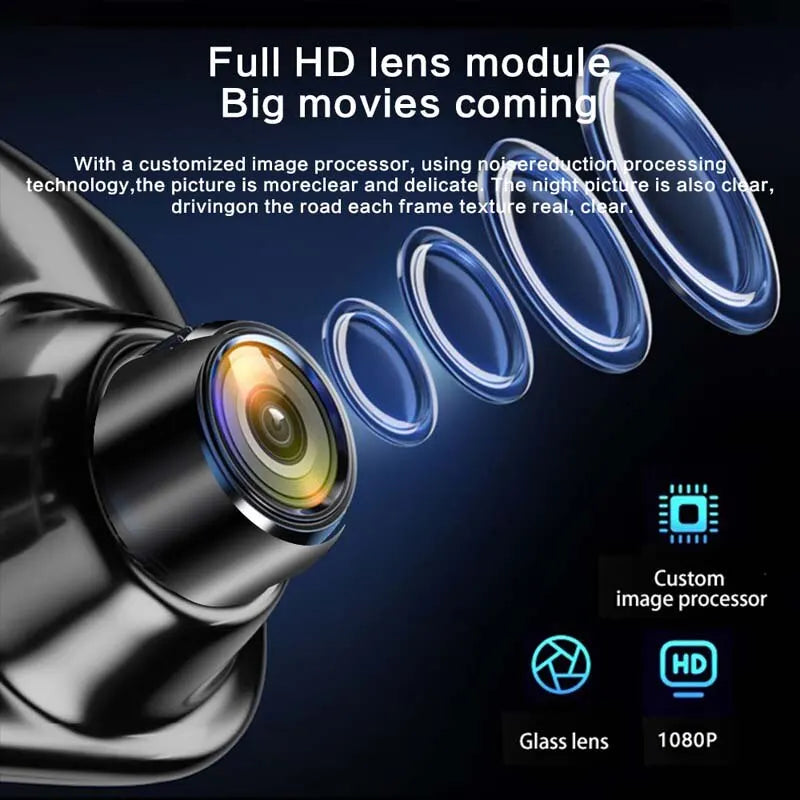 Espejo Retrovisor con Cámara DVR 4.3" Full HD 1080P - Doble Lente