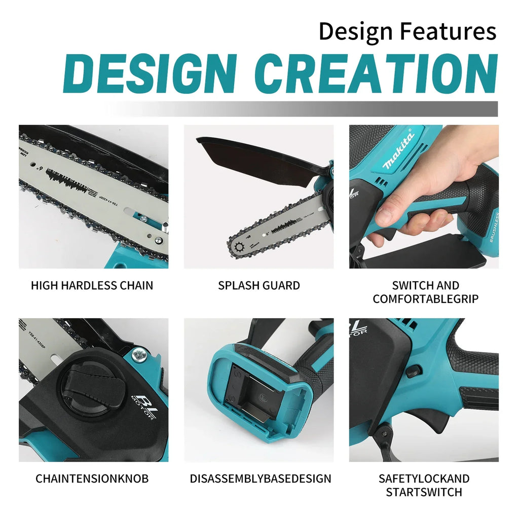 Motosierra inalámbrica Makita de 18 V sin escobillas, 20 mm de recorrido