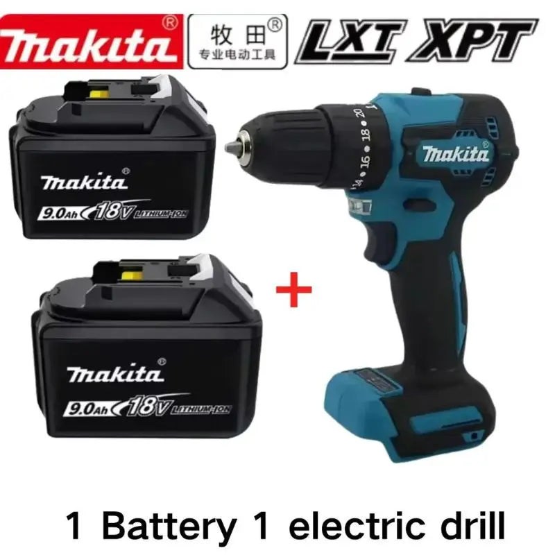 Taladro DDF487 - 2 Baterías 18V 9Ah BL1890B + Cargador DC18RC Compatible para Makita