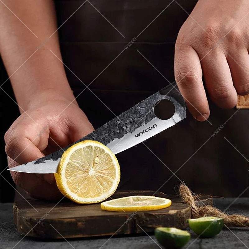 Cuchillo de Cocina Profesional con Mango de Madera - Hoja Forjada a Mano
