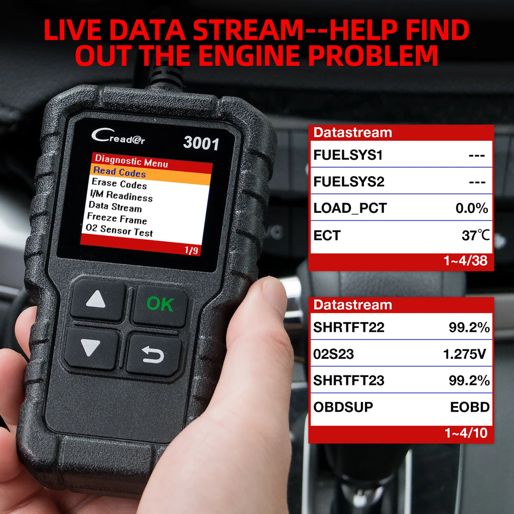 LAUNCH Creader 3001 OBD2 Scanner Lector de códigos de falla del motor