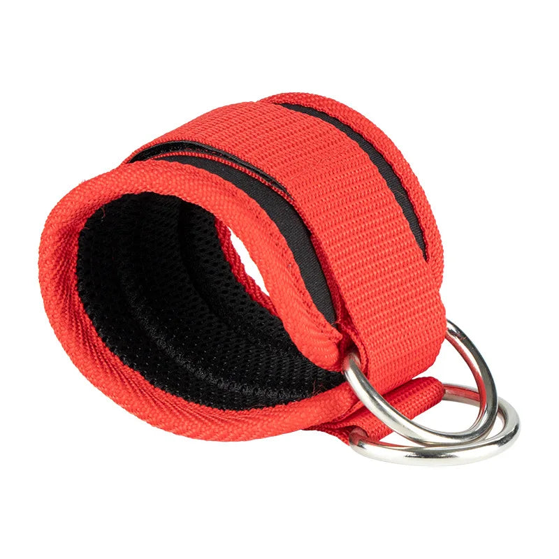 Correas de tobillo para gimnasio, doble anilla en D, puños acolchados