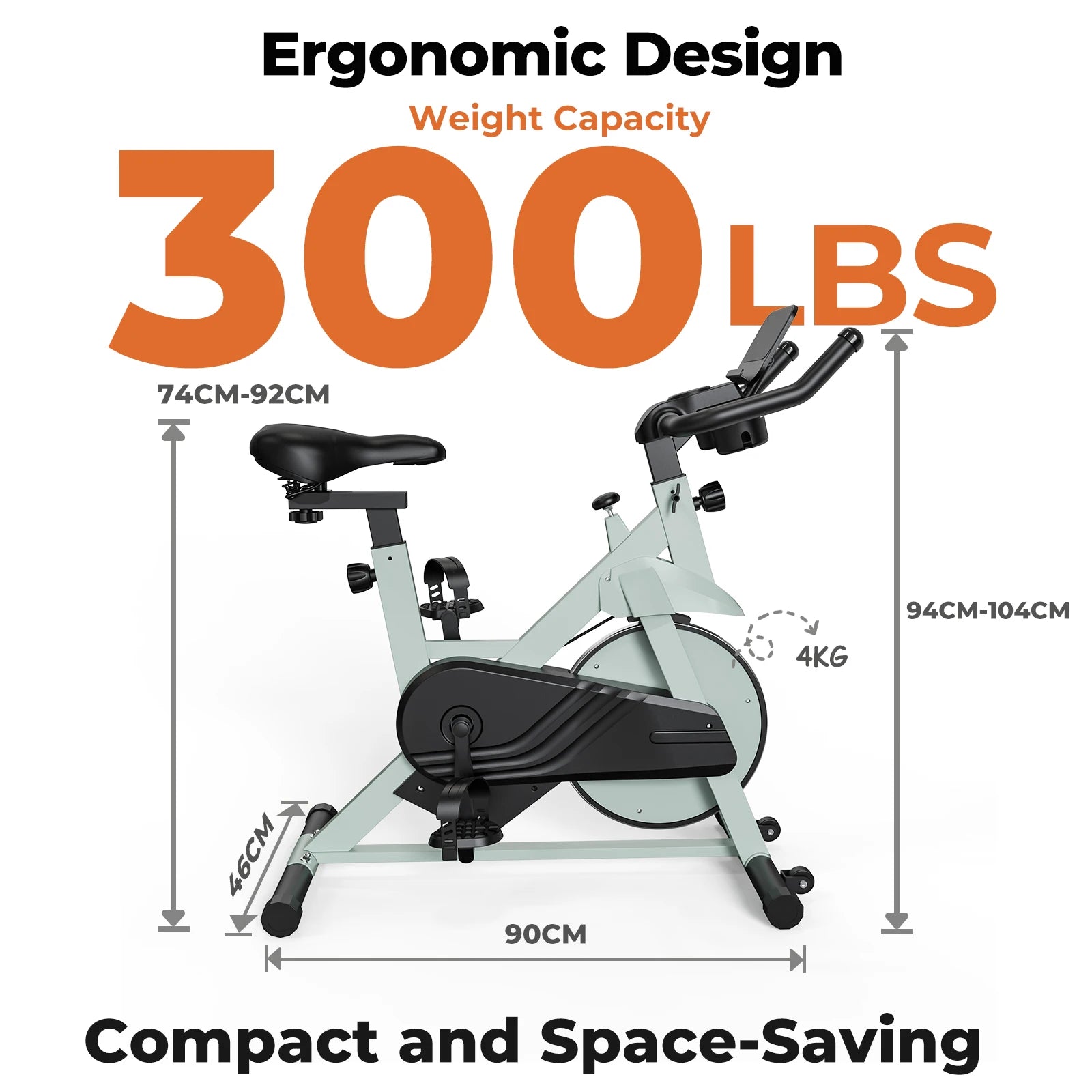 Bicicleta estática con control magnético Superun, soporte grande para tableta