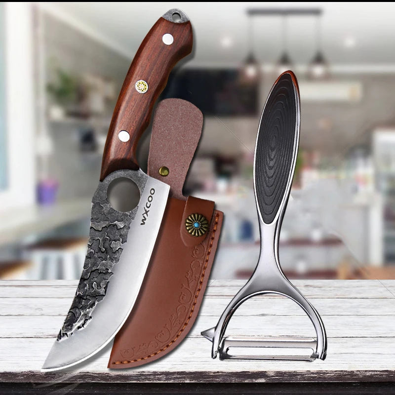 Cuchillo de Cocina Multifunción Forjado a Mano - Acero Inoxidable