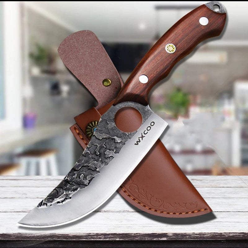 Cuchillo de Cocina Multifunción Forjado a Mano - Acero Inoxidable