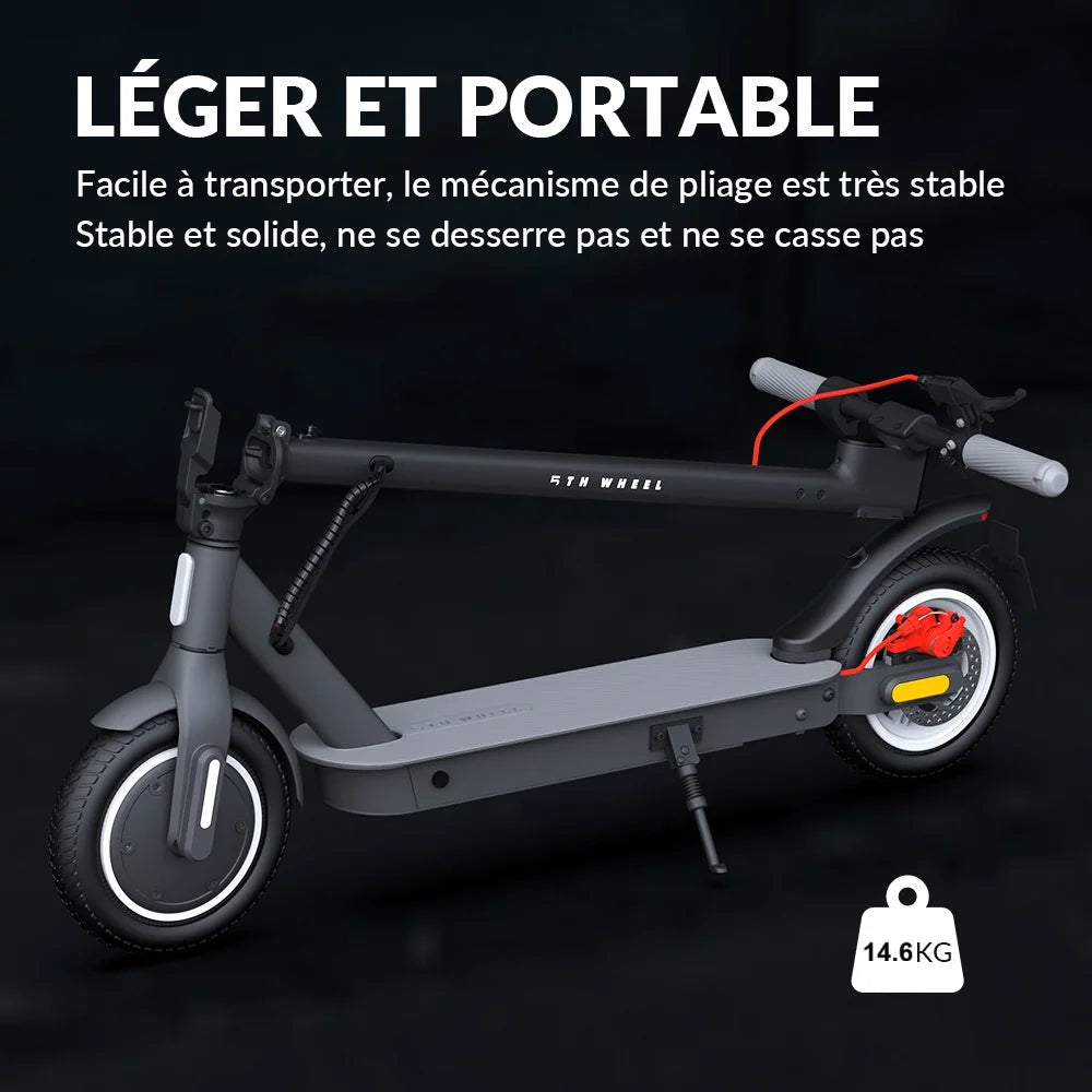 Patinete eléctrico plegable para adultos de 5ª rueda, intermitentes