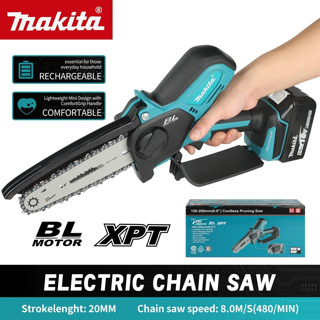 Motosierra inalámbrica Makita de 18 V sin escobillas, 20 mm de recorrido