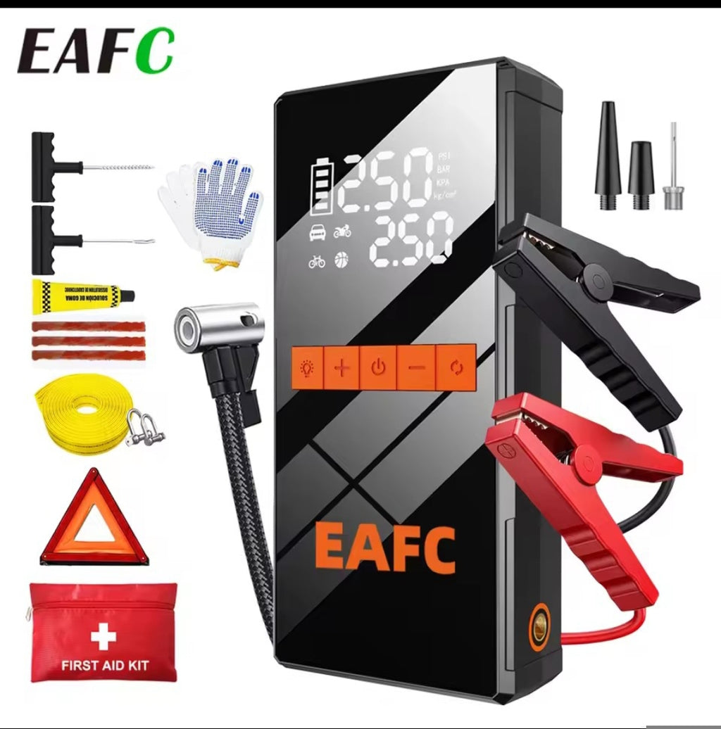 Arrancador de Batería EAFC 4 en 1 - 1200A con Compresor 150PSI y Power Bank