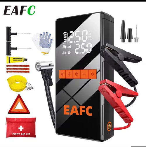 Arrancador de Batería EAFC 4 en 1 - 1200A con Compresor 150PSI y Power Bank